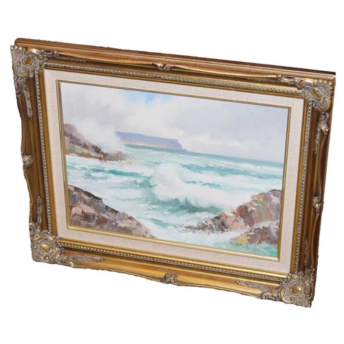 331 - A Superb Oil Painting 'Rough Seas, Dunseverick' - Danny Todd