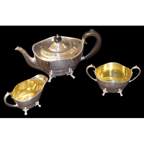 353 - A Very Nice Three Piece Silver Plated Tea Service