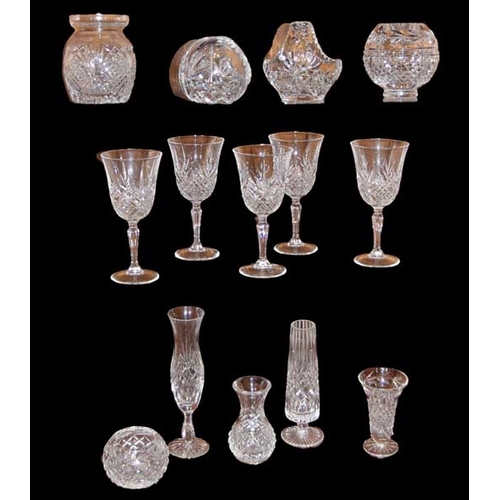 354 - A Nice Collection of Crystal Glasses, ,Vases etc