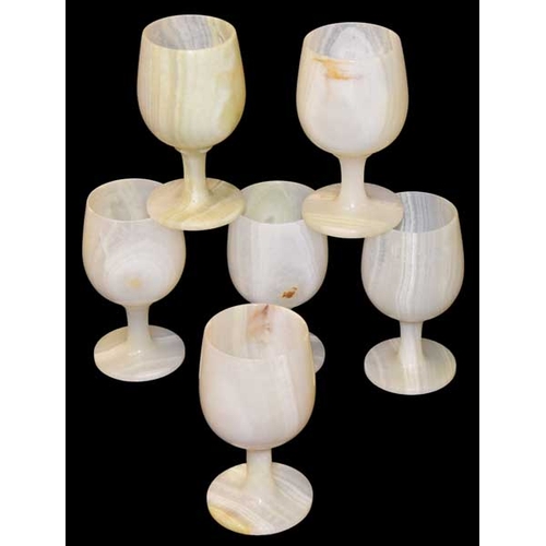 382 - A Set of Six White Goblets