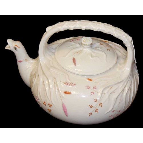 400 - A 1st Period Reed Patterned Belleek Kettle