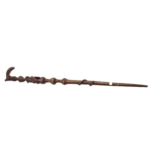 41 - An Unusual Carved and Inlaid Walking Stick