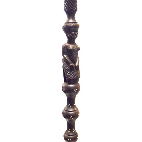 41 - An Unusual Carved and Inlaid Walking Stick