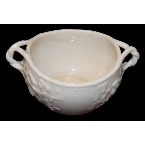 415 - A 1st Period Belleek Two Handled Bowl