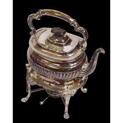 45 - A Good Silver Plated Spirit Kettle on Stand