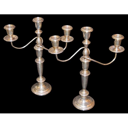 600 - A Very Good Pair of Solid Silver Candelabra