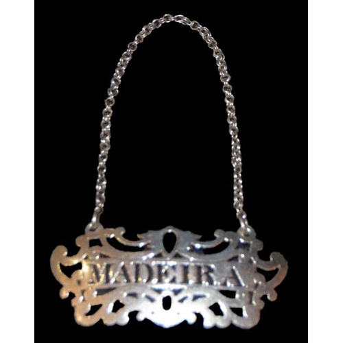 603 - A Rare Early Heavy Silver 'Maderia' Wine Label, Rawlings & Summers