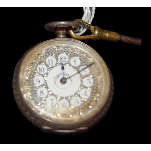 608 - A Nice Silver and Decorated Ladies Pendant Watch