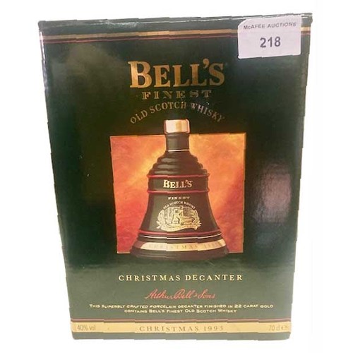 218 - A Bells Whiskey 'Christmas 1993' Decanter in its Presentation Box