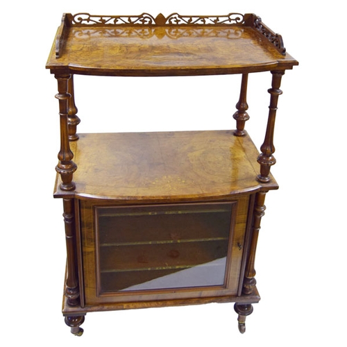 270 - A Very Fine Burr Walnut, Shaped Front Side Cabinet