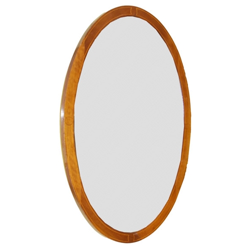 525 - An Inlaid Mahogany Bevelled Glass Oval Wall Mirror