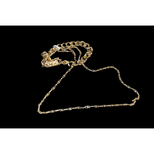 563 - A Gold Plated Bracelet and a Chain