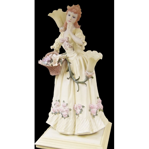 130 - A Large Figurine Based Lamp on Marble Plinth 'Young Lady'