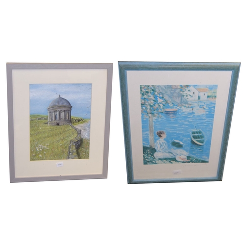 138 - A Watercolour 'Musseden Temple' - R Church and a Framed Print 'Resting'