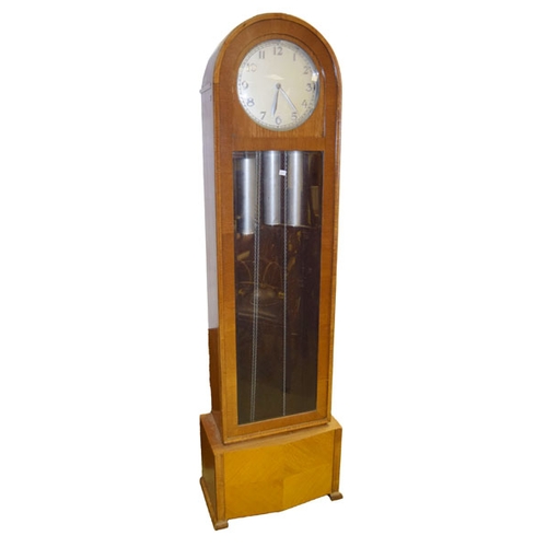 185 - A Nice Oak Cased Triple Weight Longcase Clock