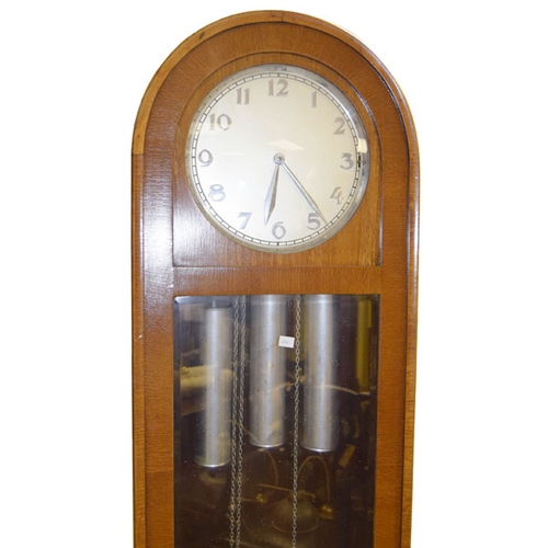 185 - A Nice Oak Cased Triple Weight Longcase Clock