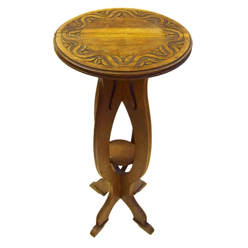 225 - A Carved Top Plantstand