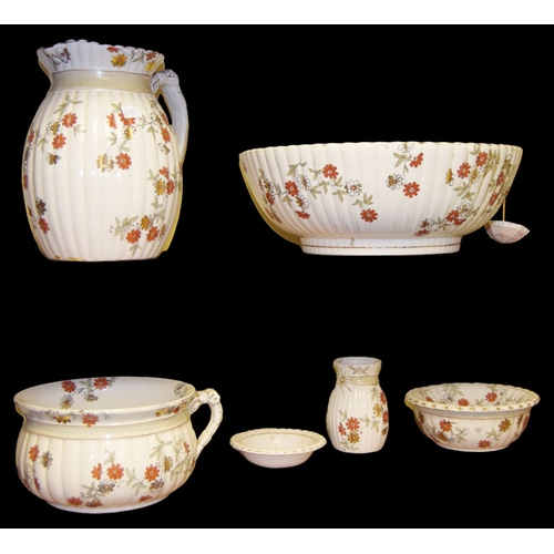 228 - An Old Jug and Basin Set, Five Pieces