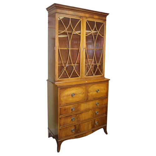 240 - A Very Nice Inlaid Mahogany Secretaire Bookcase