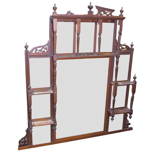 247 - A Large Mirror Backed Overmantle