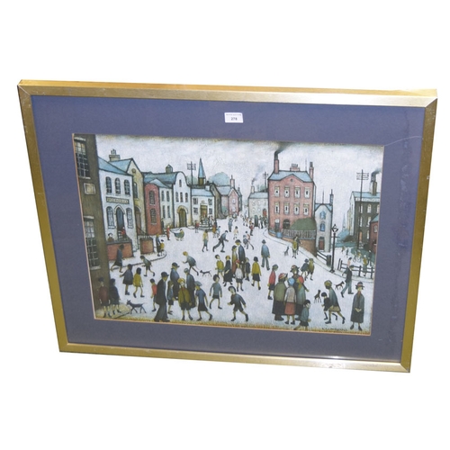 278 - A Large Framed L S Lowry Print