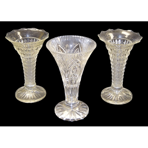 336 - A Waterford Crystal Vase and Another Pair of Crystal Vases