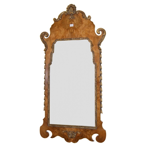 370 - A Very Nice Walnut Bevelled Glass Wall Mirror