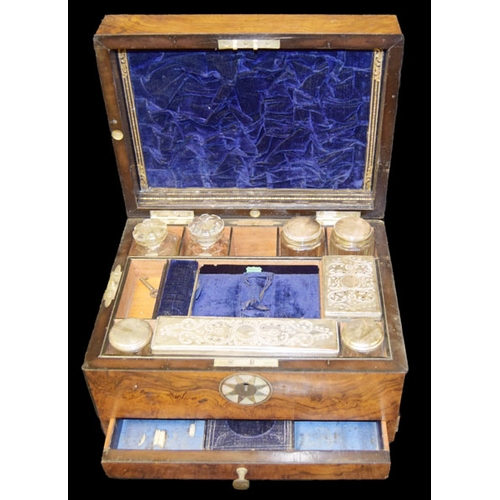 395 - A Nice Inlaid Walnut Dressing Table Box