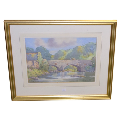 422 - A Watercolour 'The Old Bridge' - W J Mullan