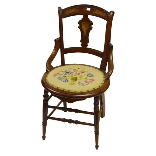 502 - A Nice Inlaid Chair Tapestry Seat