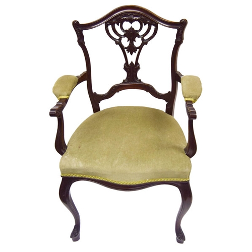 597 - A Mahogany Framed Armchair a/f