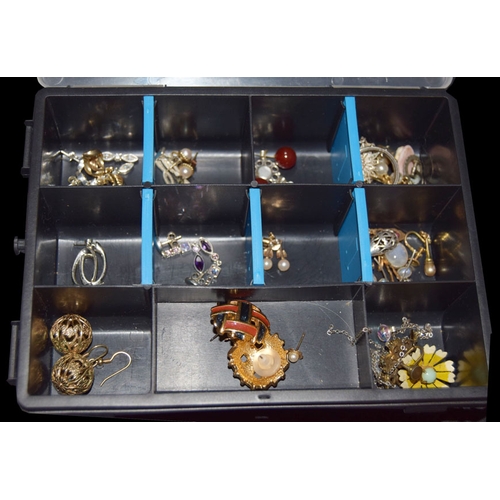 640 - A Box of Mainly Silver Earrings