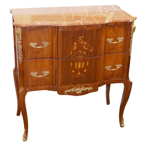 125 - A Very Nice Shaped Front Marble Topped Chest