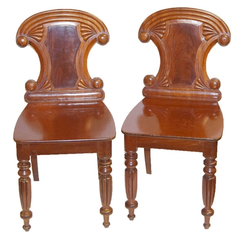 126 - A Very Good Pair of Victorian Hall Chairs