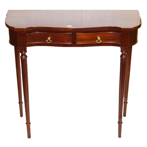 16 - A Shaped Front Mahogany Two Drawer Hall Table