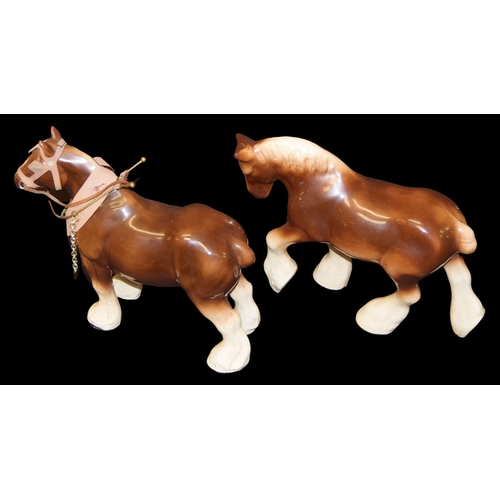 205 - Two Heavy Horse Figurines