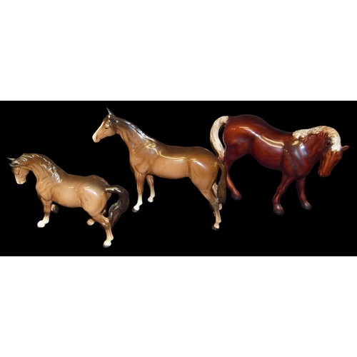 211 - A Beswick Figurine of a Horse a/f and Two Other Horse Figurines