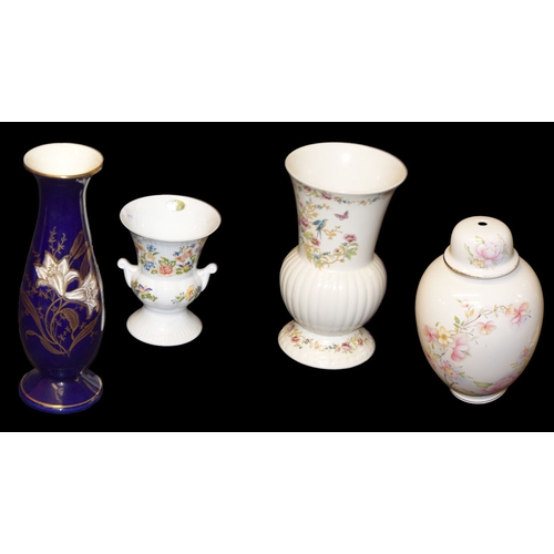 28 - A Ceramic Table Lamp Base and Three Vases