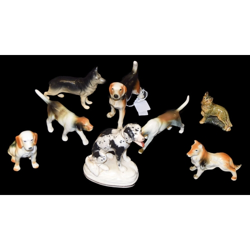 311 - A Beswick Figurine of a German Shepherd Dog and a Collection of Other Figurines