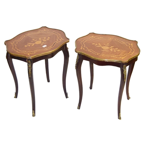 318 - A Nice Pair of Small Inlaid Occasional Tables, Gilt Mounts