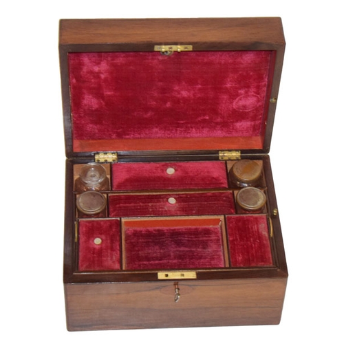 363 - A Very Nice Victorian Rosewood Inlaid Dressing Table Box