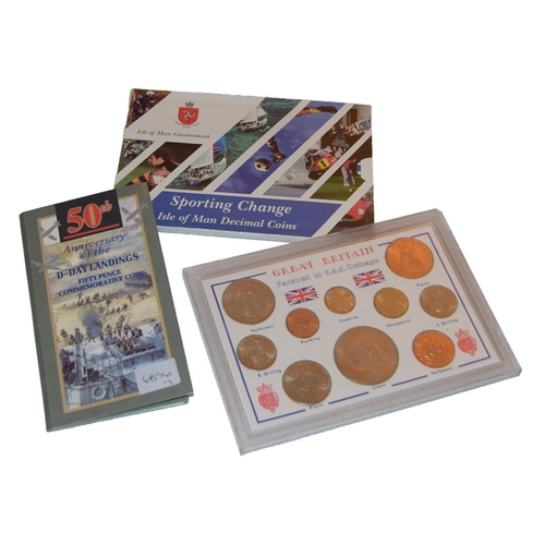 395 - An 'Isle of Man, Great Britain  and D Day Landings' Coin Set