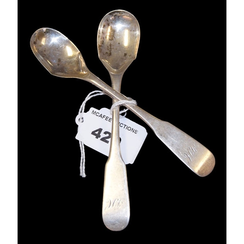 429 - A Pair of Scottish Silver Spoons, Edinburgh  1818 / 19 William Cunningham