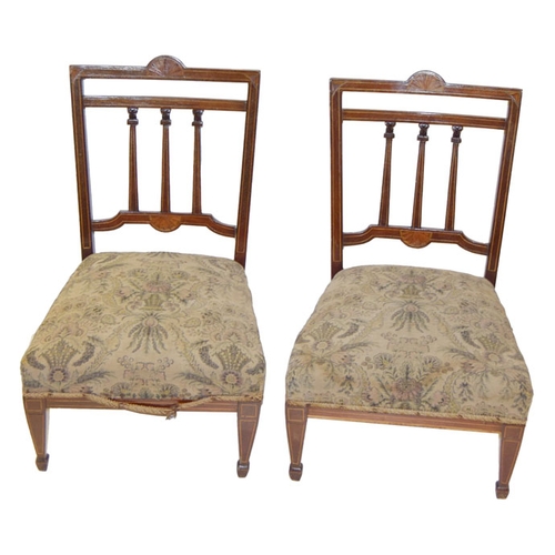 5 - A Pair of Inlaid Mahogany Framed Nursing Chairs