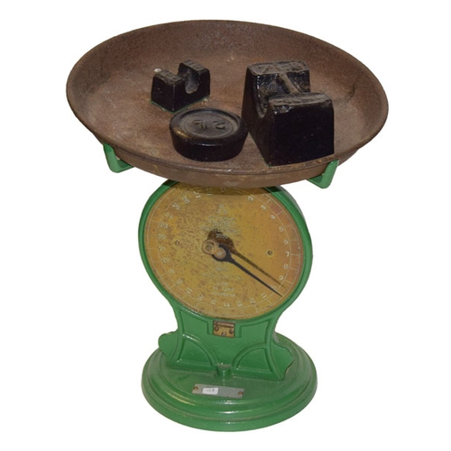 52 - A Set of Green Shop Scales and Three Weights