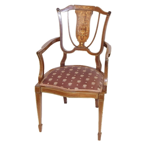 73 - A Very Nice Edwardian Inlaid Mahogany Armchair