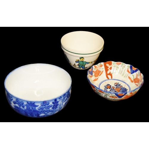 115 - An Imari Bowl and Two Others