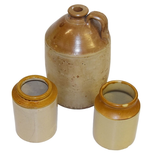 139 - An Old Flagon and Two Earthenware Jars