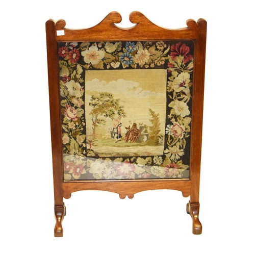 142 - A Mahogany Firescreen, Tapestry Panel