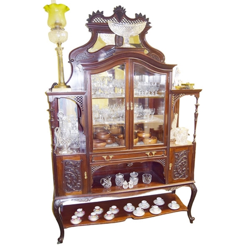 150 - A Very Nice Mahogany Glazed and Open Display Cabinet